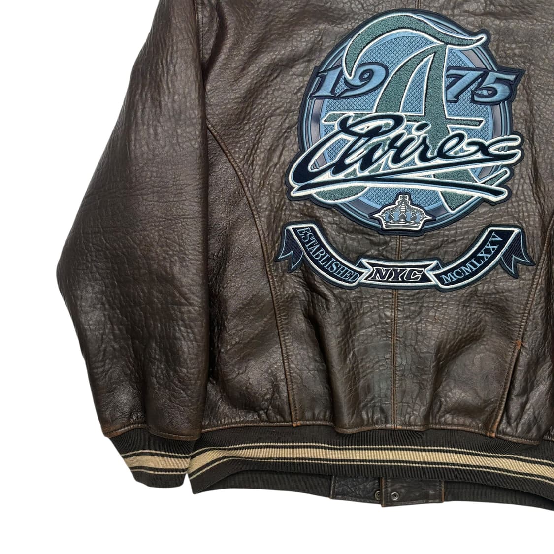 90s 아비렉스 브라운 리얼 레더 자켓 3XL 상품이미지6