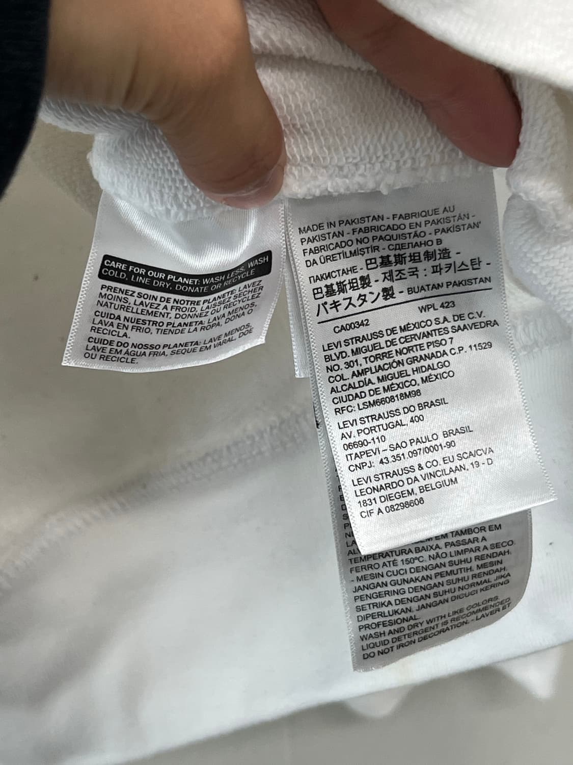 (L) 리바이스 로고 프린팅 후드 티 화이트/블랙 상품이미지5