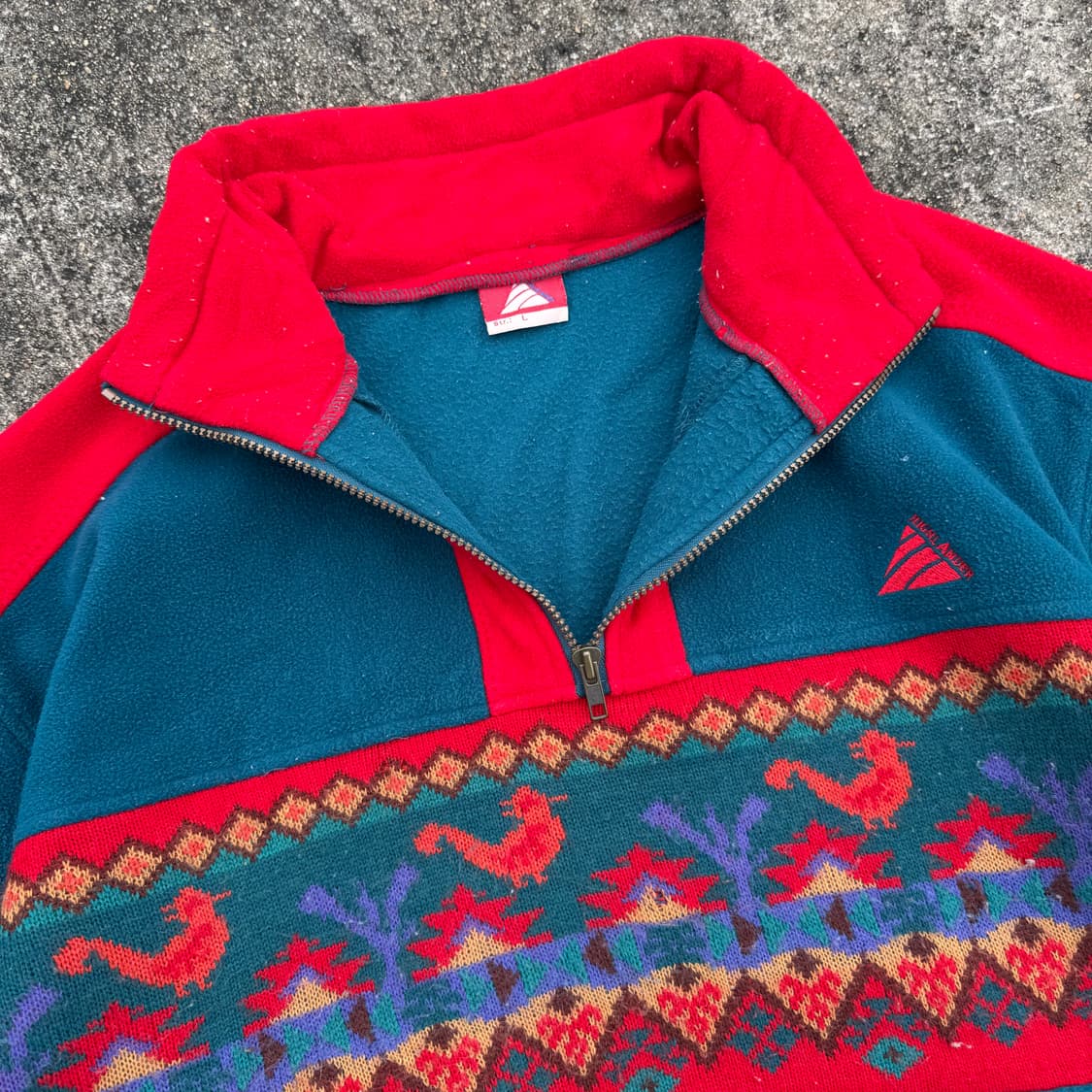 [L] 빈티지 패턴 하프집업 후리스 맨투맨 상품이미지6