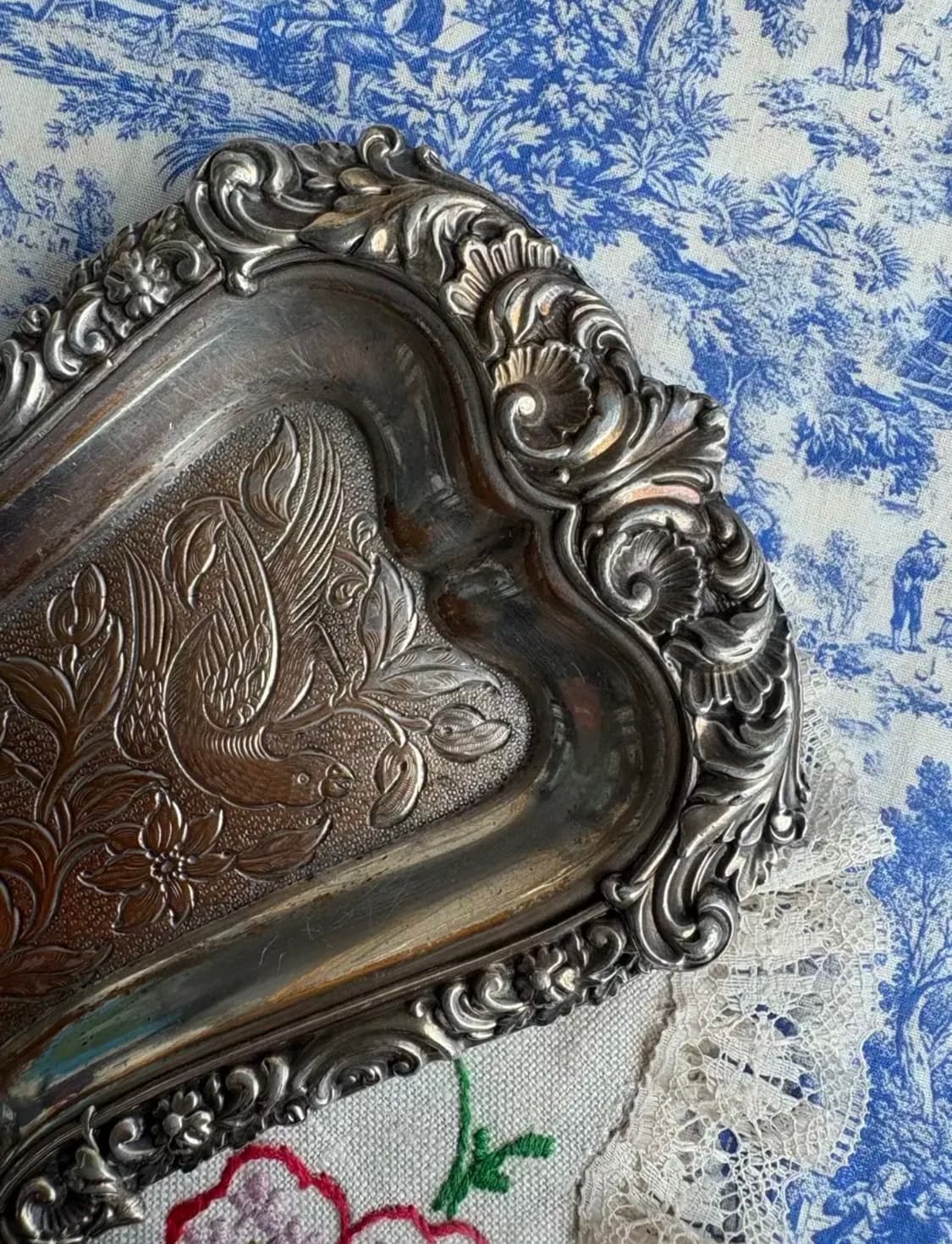 영국 앤틱 조지안시대(18세기~19세기중반)실버플레이트 트레이 상품이미지2