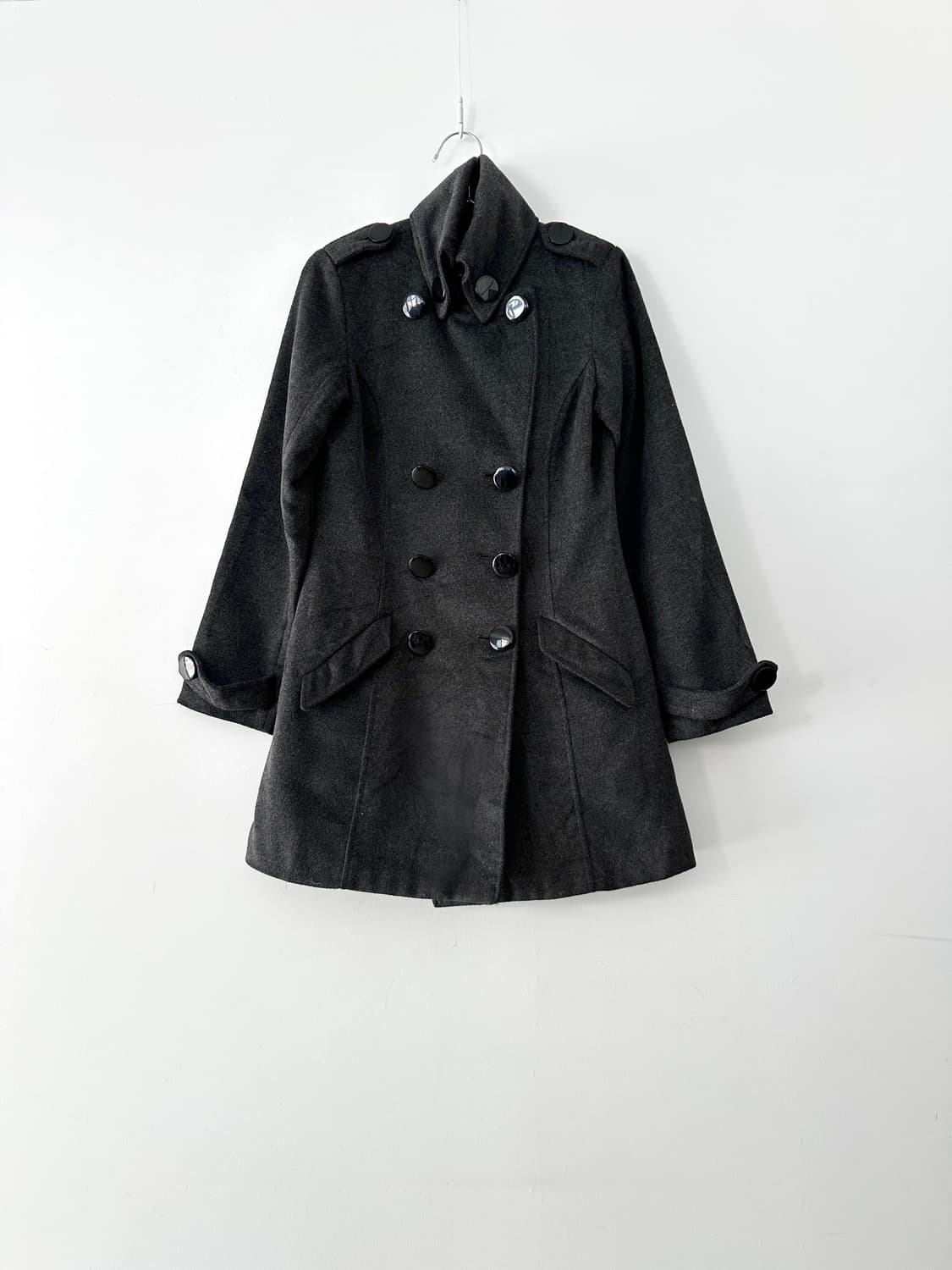 Double high neck jacket / charcoal 상품이미지1