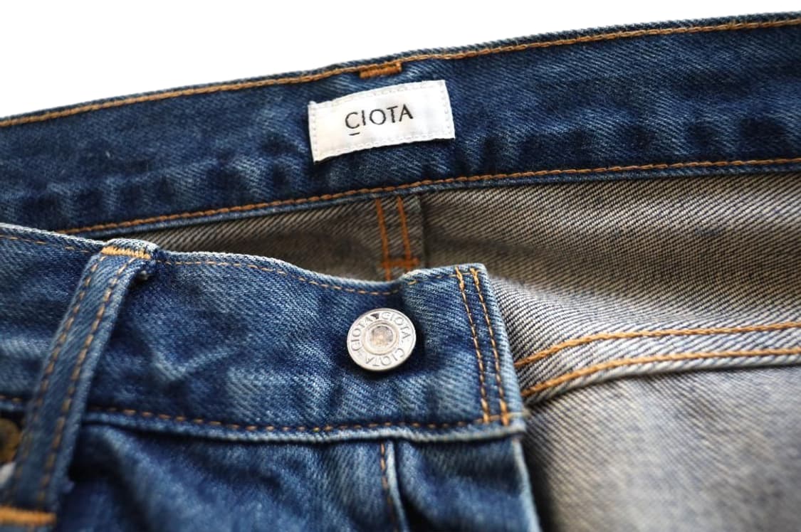 시오타 ciota 수빈 코튼 13.5oz 다크블루 데미지 데님 상품이미지8