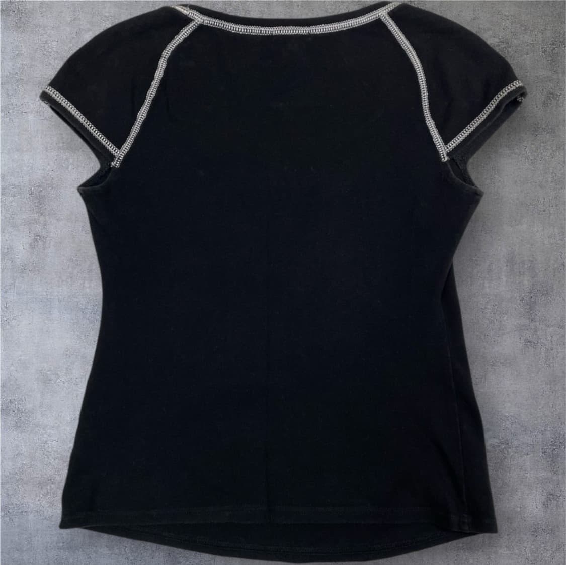 Fragile 블랙 y2k 크라운 비즈 장식 반팔 티셔츠 38 상품이미지6