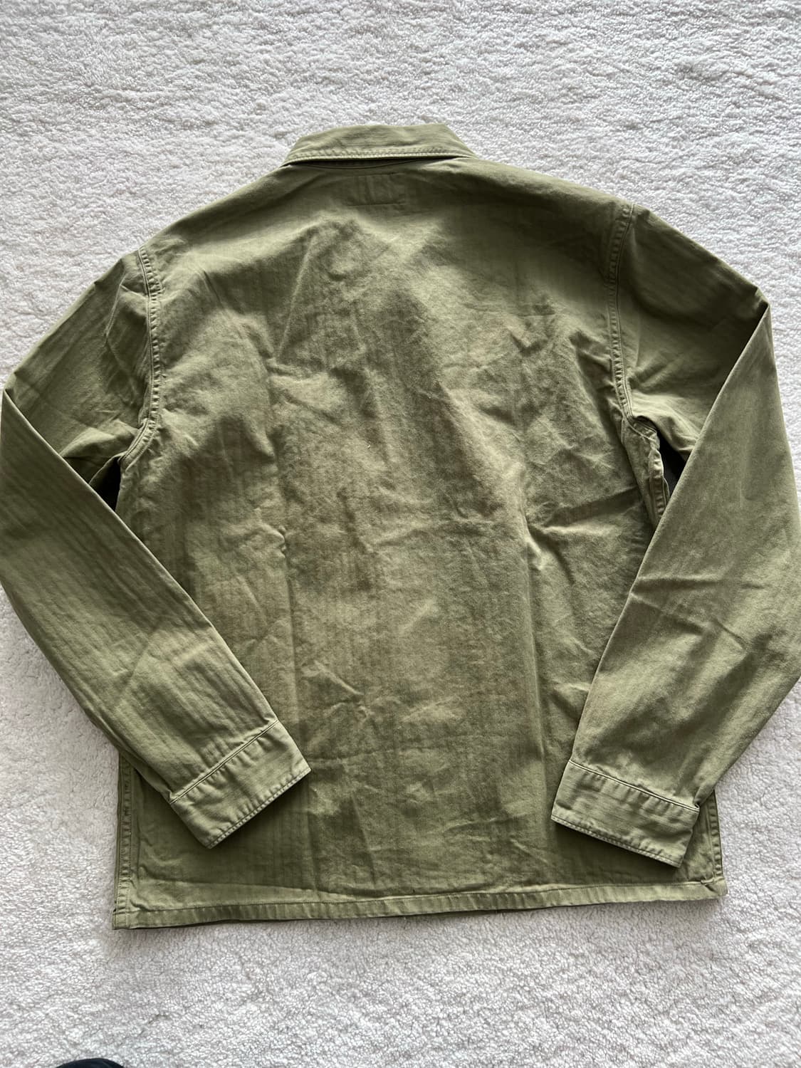 RRL 헤링본 트윌 밀리터리 셔츠 올리브 상품이미지7