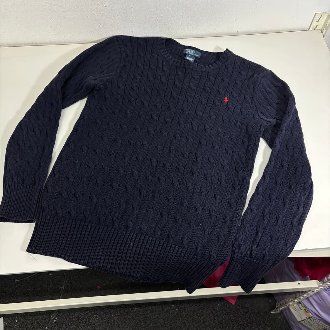 우먼S-M 폴로 랄프로렌 네이비 꽈배기니트 상품이미지2
