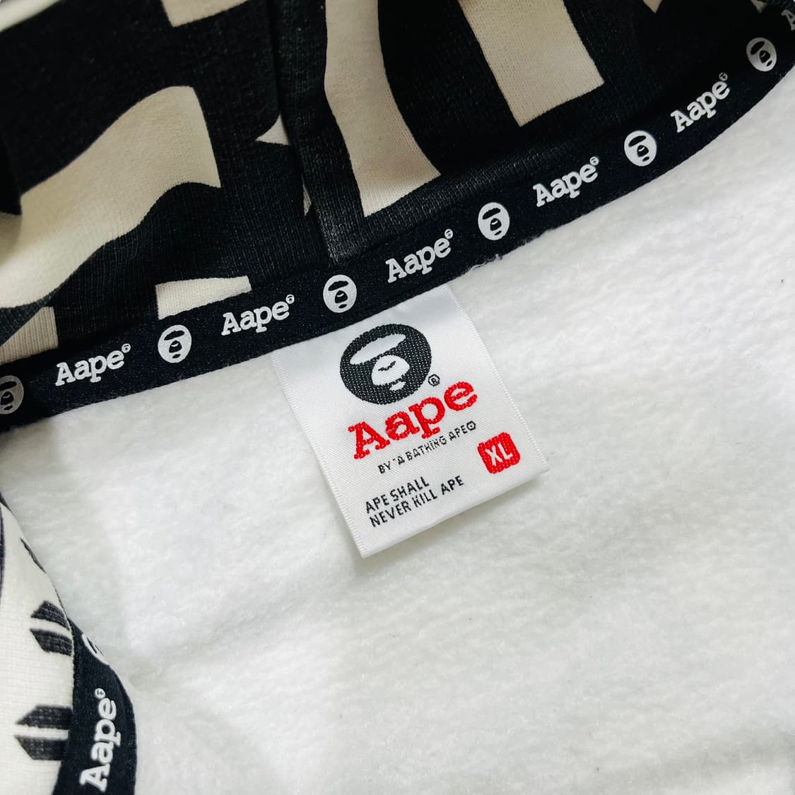 Aape 더블 스타 퍼즐 시그니처 로고 후디 집업 상품이미지5