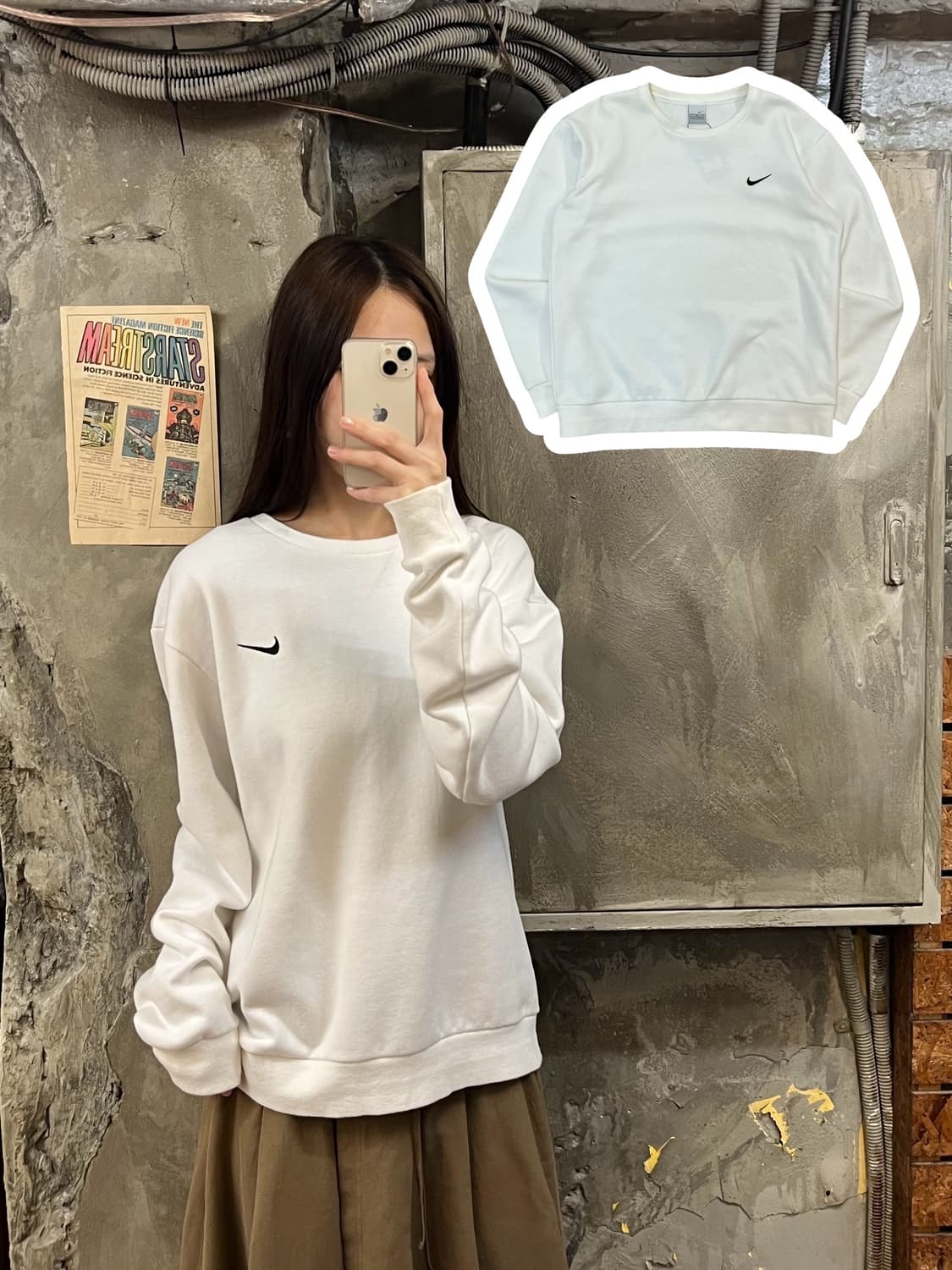나이키 맨투맨 화이트 XL #csz921 상품이미지1