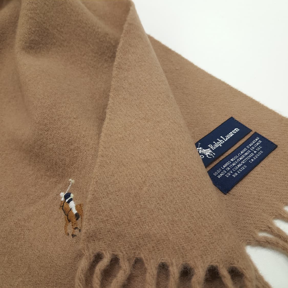 MX202 폴로 랄프로렌 베이지 램스울 목도리 머플러 상품이미지4