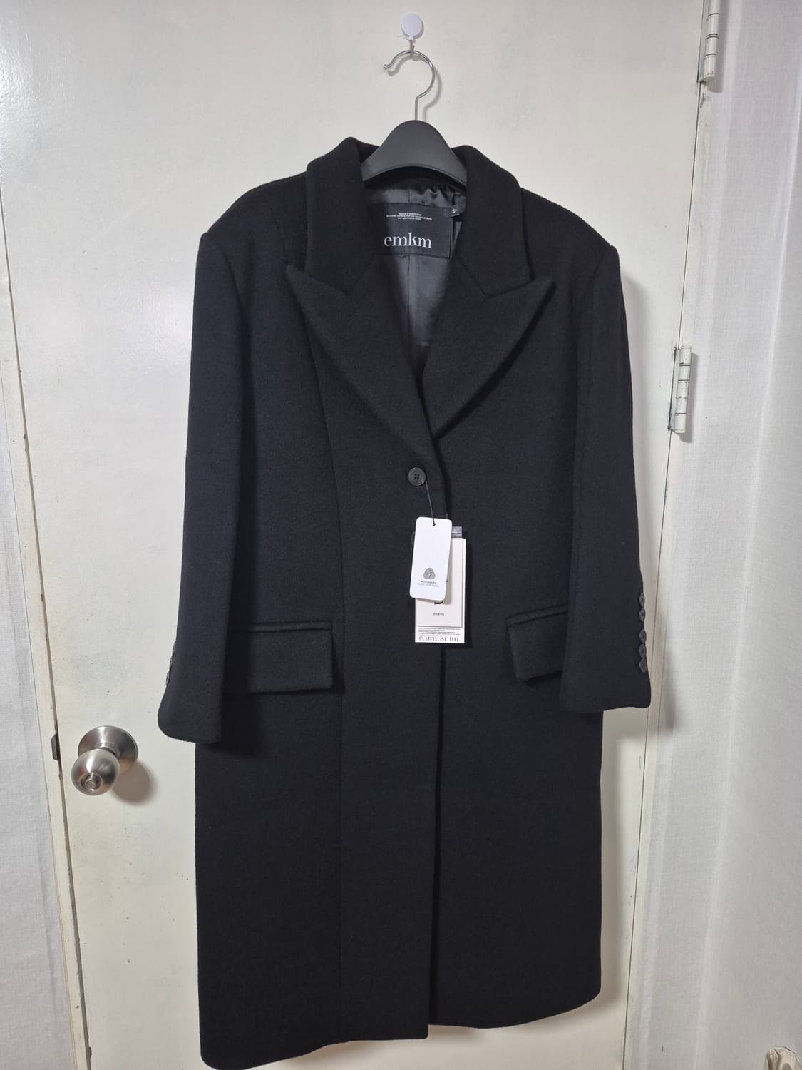 25FW 으음키임 울 캐시미어 카라 배색 롱코트 상품이미지2