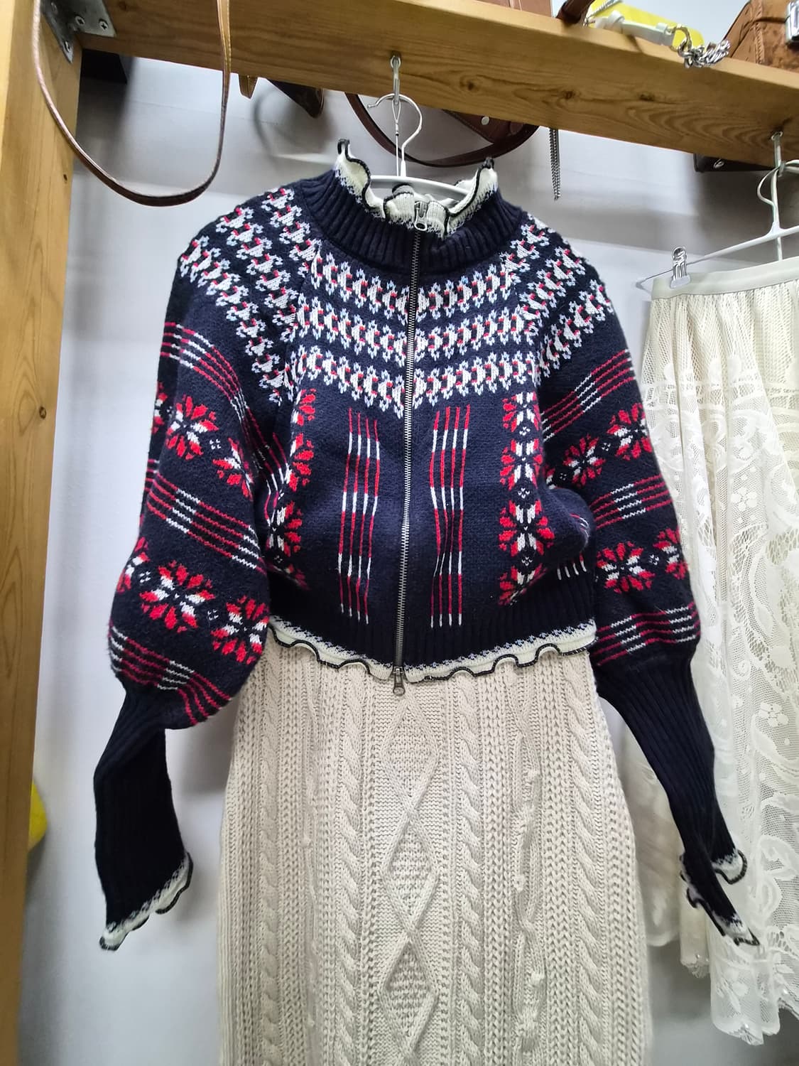 막스마라 벌룬 니트집업.  니트케이블 롱스커트 상품이미지7