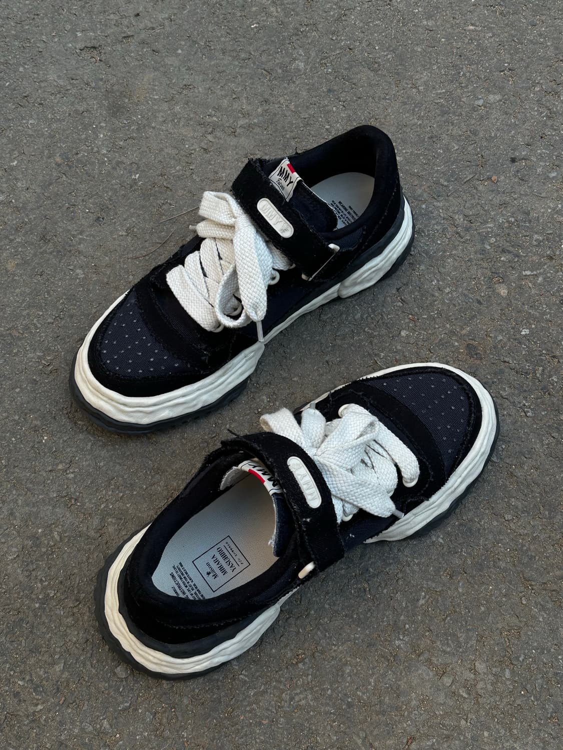 메종 미하라 야스히로 키스 OG 솔 캔버스 로우탑 스니커즈 블랙 42 상품이미지4