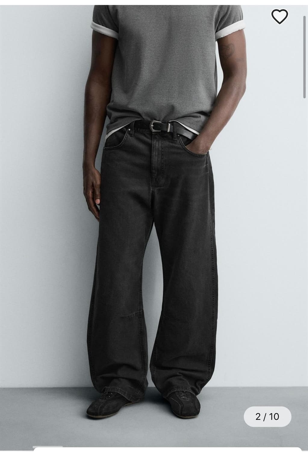 ZARA 배기핏 데님 블랙  상품이미지1