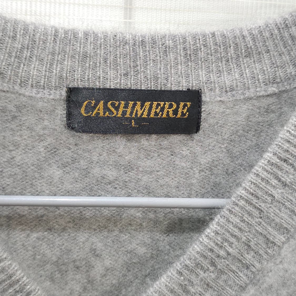 JAPAN 빈티지 캐시미어100 V넥 니트 스웨터- 우먼L 상품이미지7