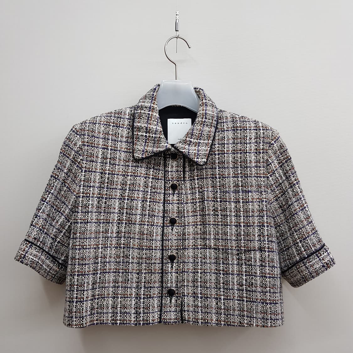 산드로 SANDRO 트위드 크롭 자켓 스커트 투피스 세트 상품이미지4