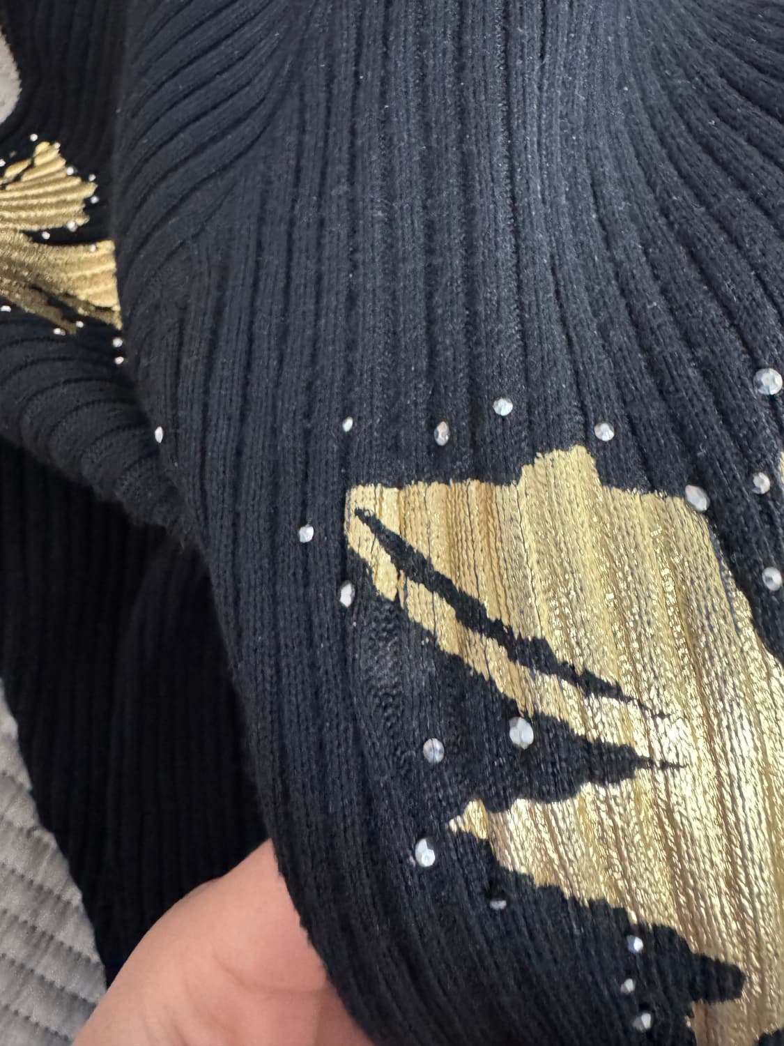 갸루 오네갸루 백 윙 금장 스터드 후드집업 상품이미지3