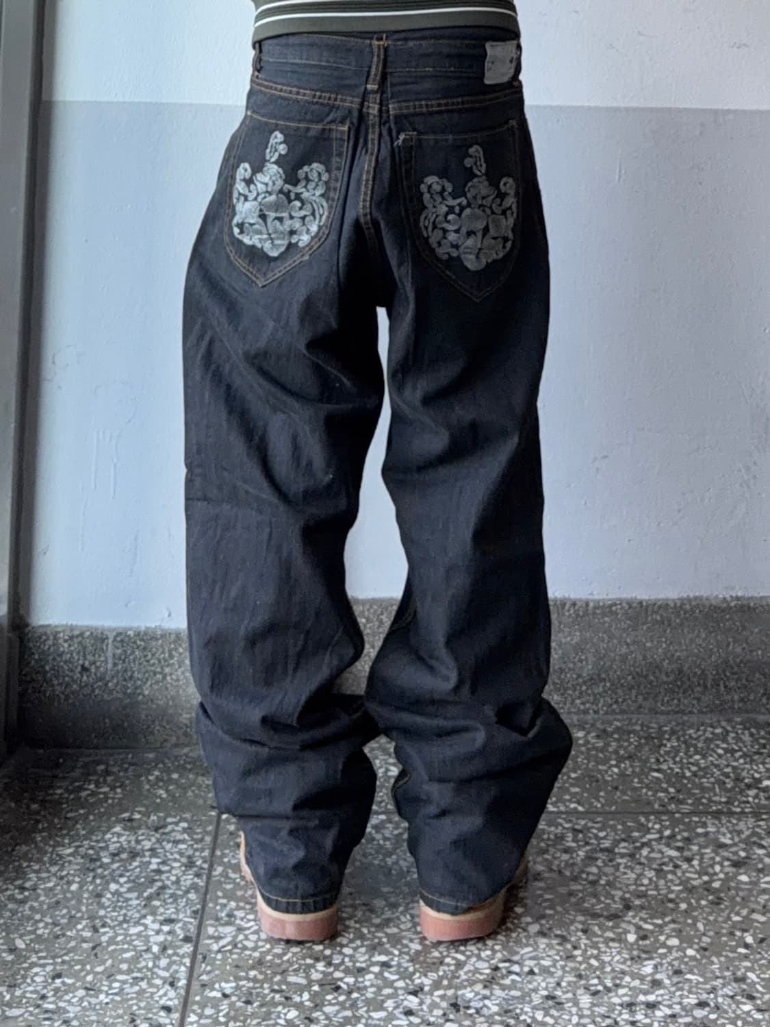 빈티지 자수 디테일 힙합팬츠 상품이미지1