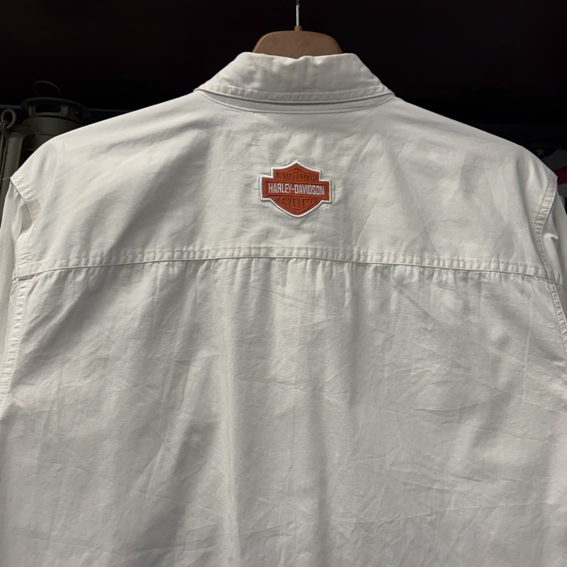 00s 할리데이비슨 더블포켓 라이더 셔츠 쉴드 엠브로이드 N733 상품이미지7