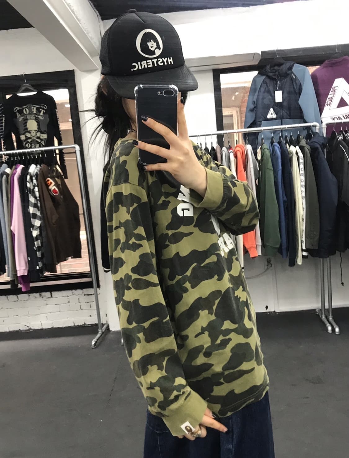 베이프 녹계 컬리지 롱슬리브 상품이미지4