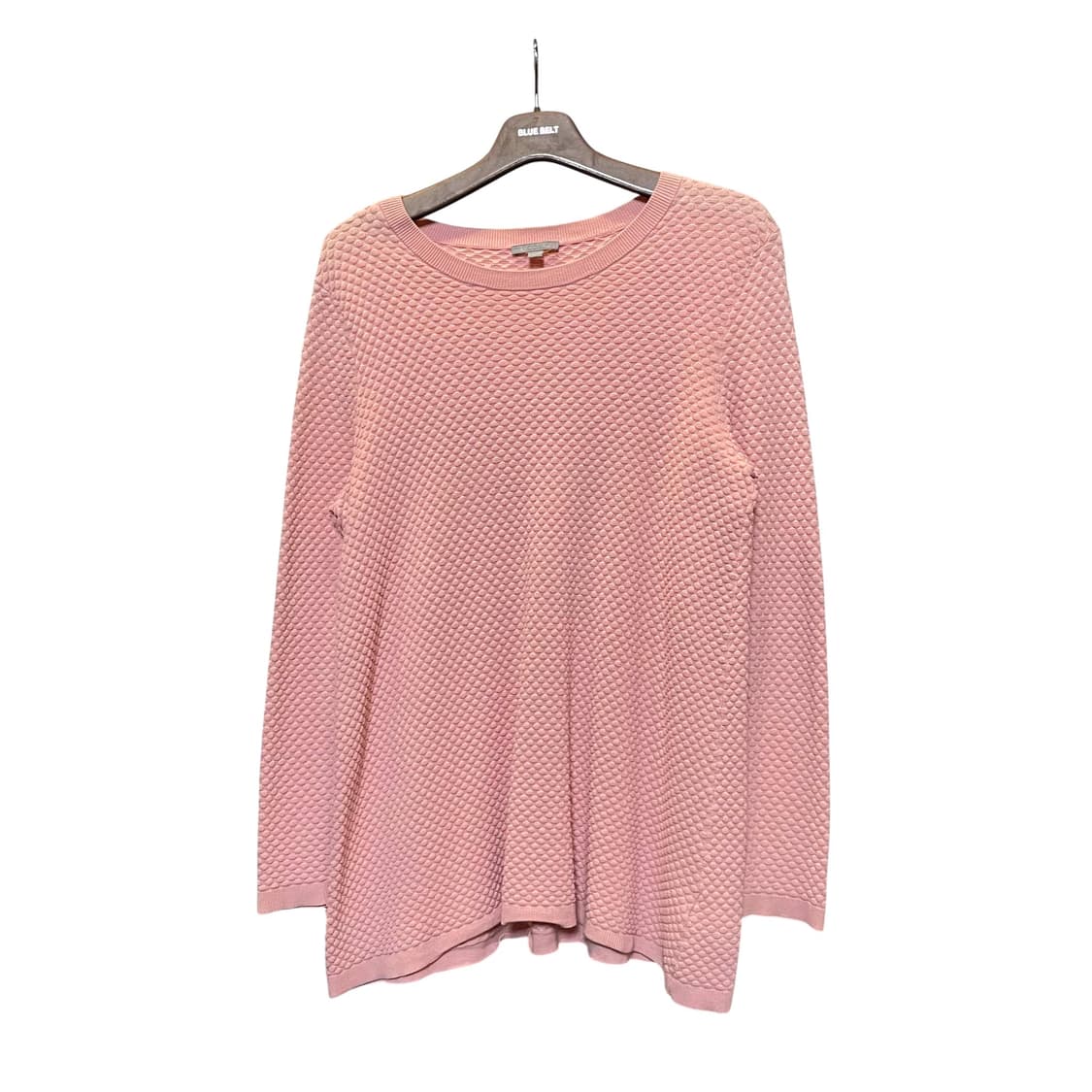 코스 와플 맨투맨 티셔츠 엠보싱 텍스쳐 플레어 핏 디테일 핑크 상품이미지1