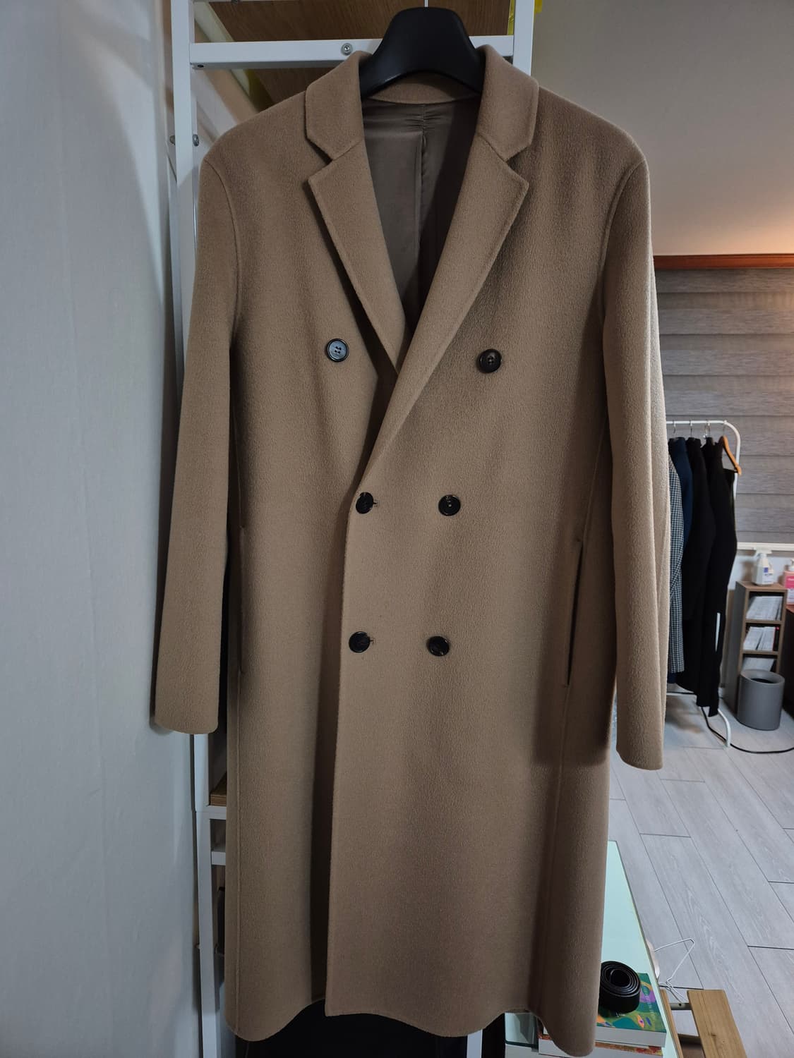 타임옴므 캐시미어 핸메 더블코트 100 베이지 상품이미지1