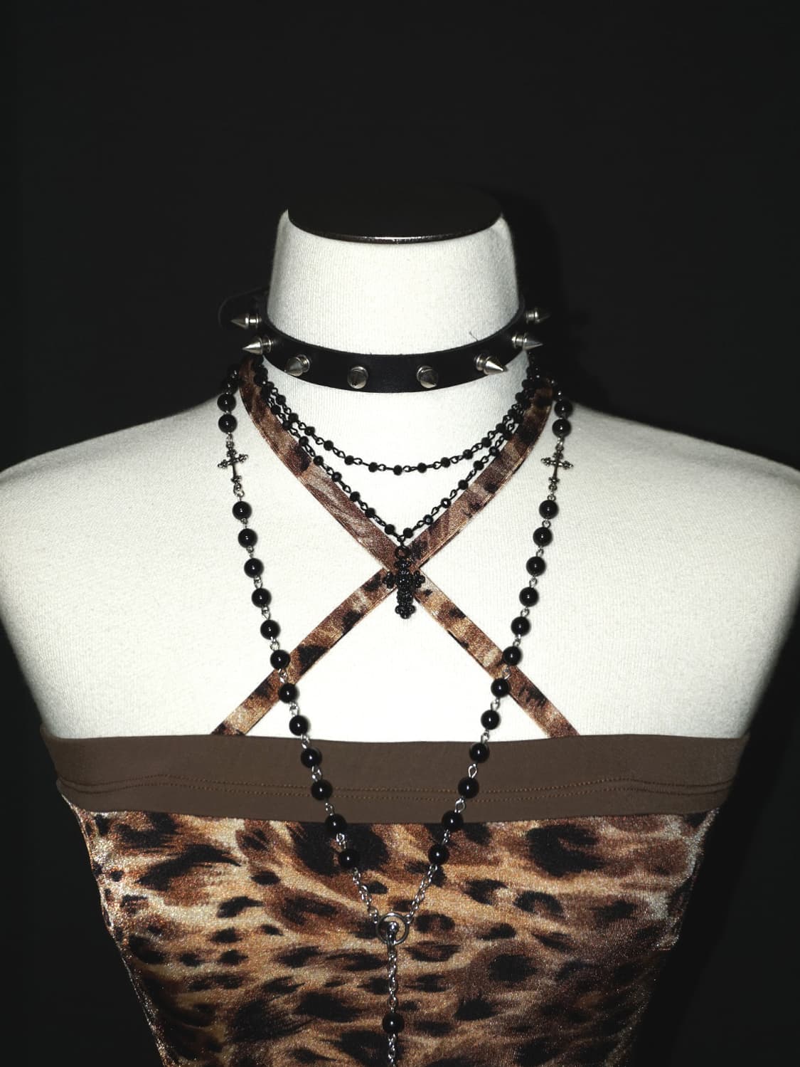 leopard gyaru top  상품이미지3
