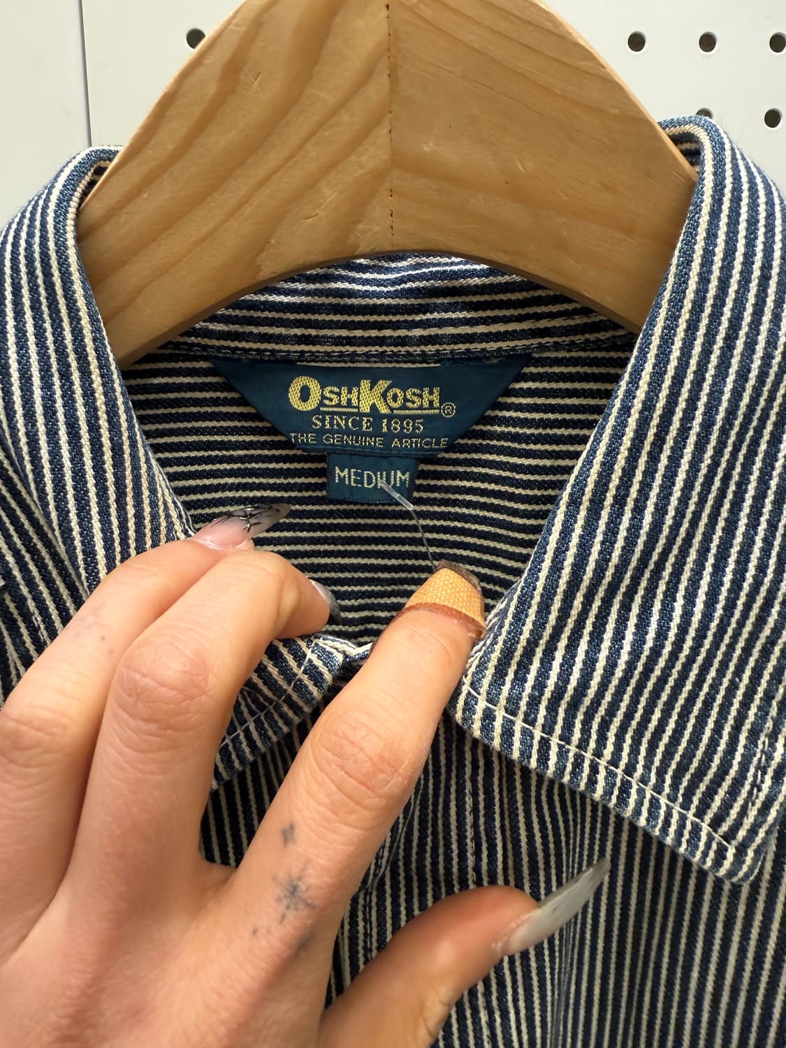 오시코시 히코리 스트라이프 워크 셔츠 U1087 상품이미지5