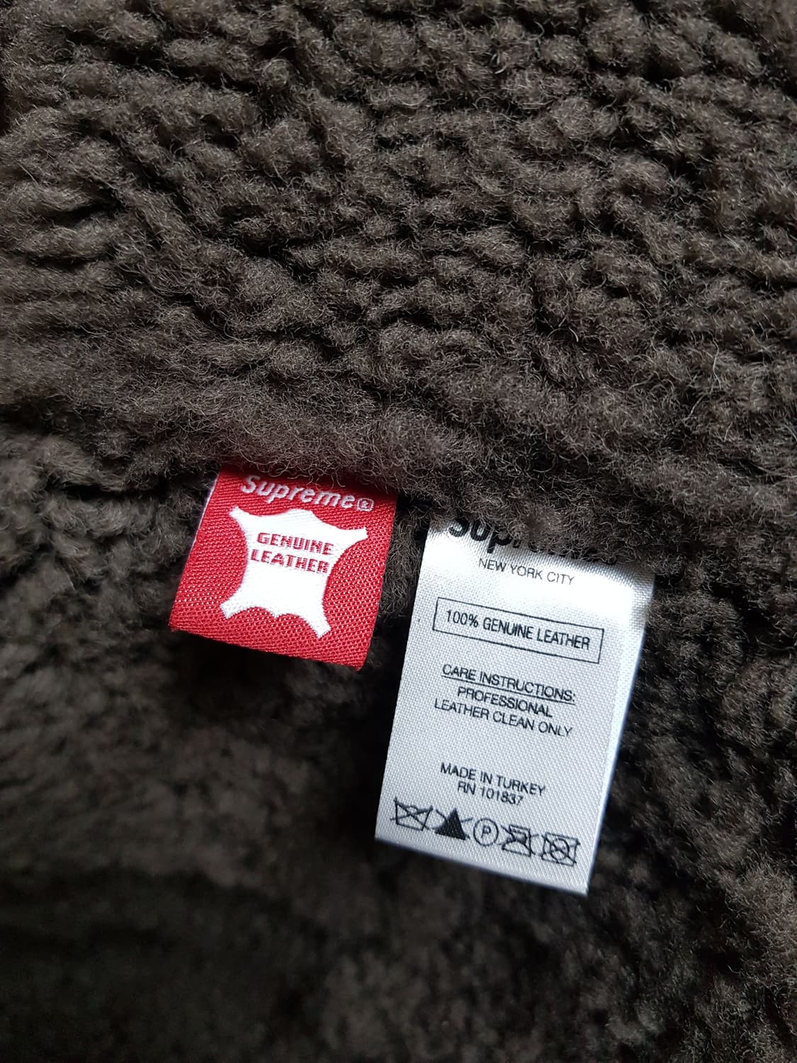 슈프림 패치워크 셰어링 B-3 레더 무스탕 자켓 18FW 상품이미지7