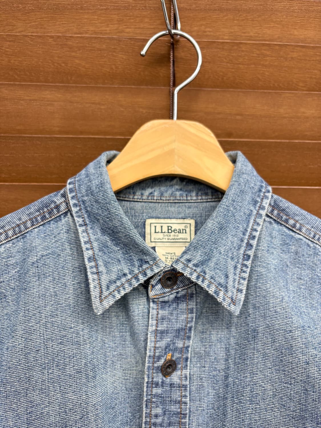 90s LLBEAN 엘엘빈 투포켓 워크 데님셔츠 상품이미지7