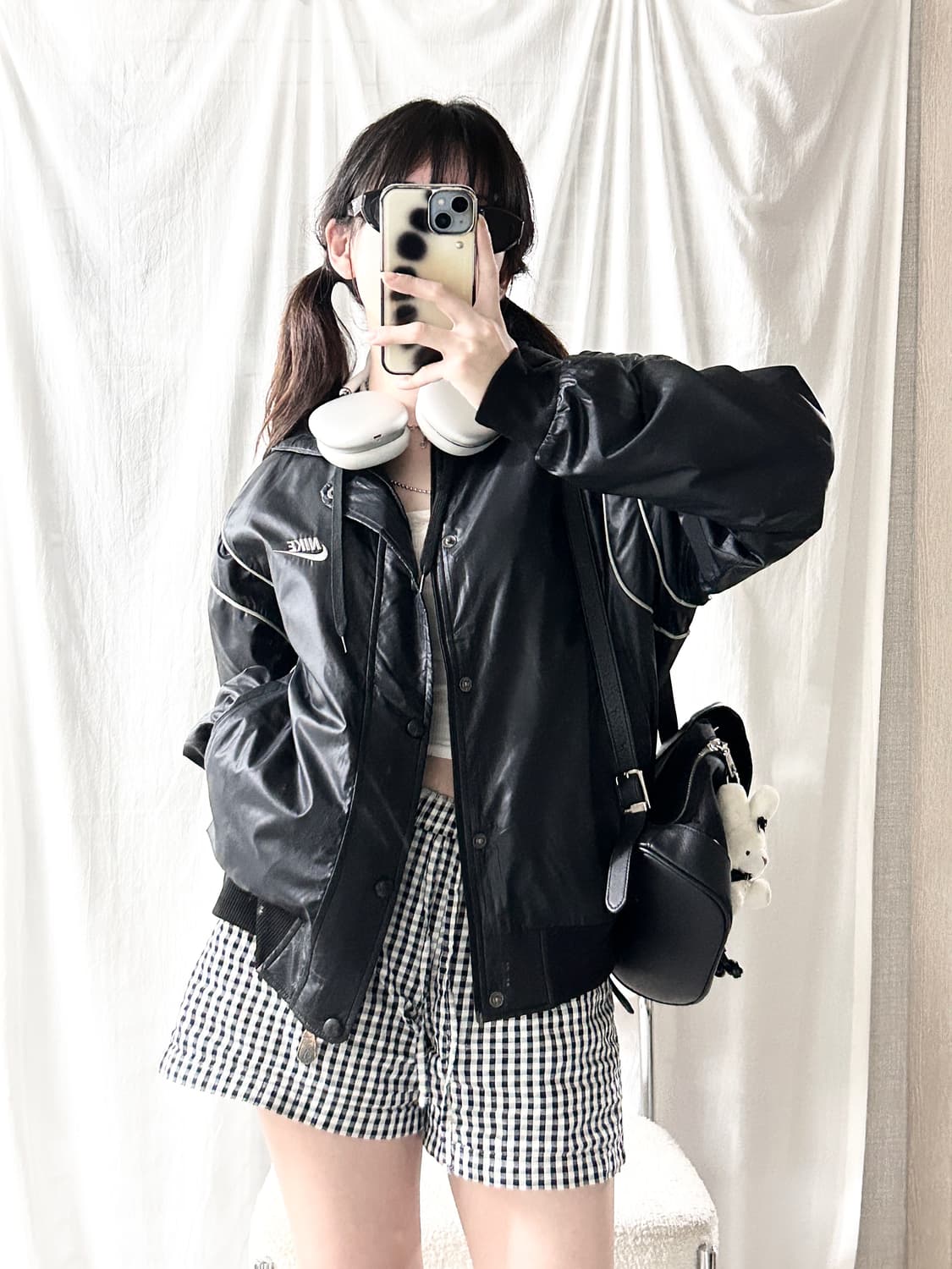 나이키 자수로고 블랙 나일론 점퍼 상품이미지2