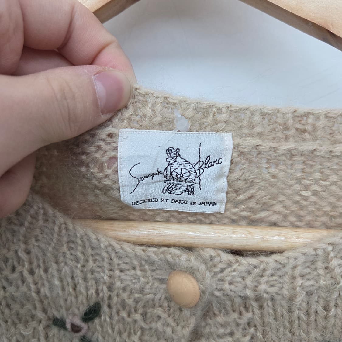 핸드메이드 빈티지 플라워 니트 가디건 여m 상품이미지3