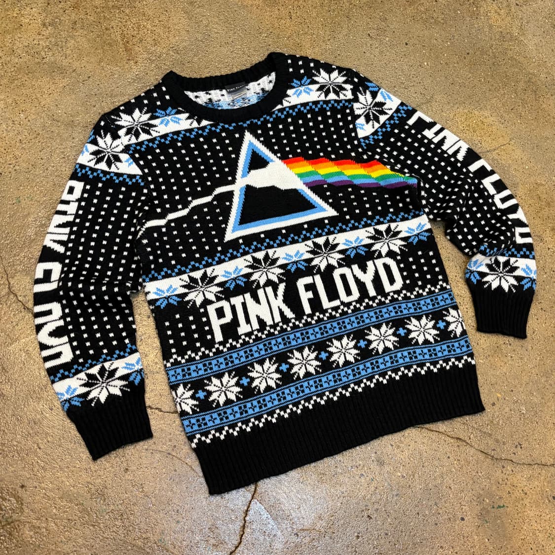 00s USA 빈티지 핑크플로이드 크리스마스 니트 밴드티 상품이미지2