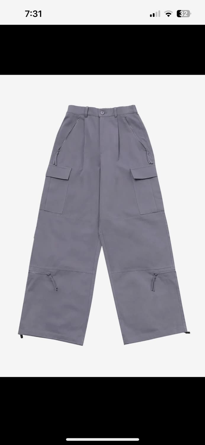 센씨 지퍼 포인트 카고 와이드 팬츠  상품이미지1