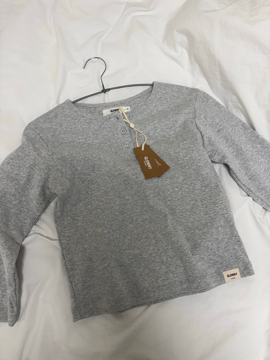 (새상품) GLOWNY 3/4 Button fly tee / 멜란지 M 상품이미지3