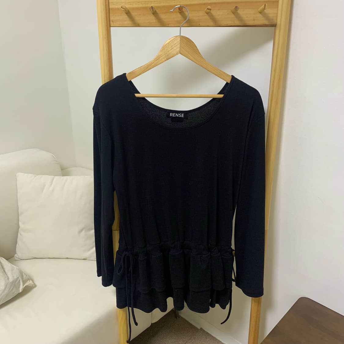 렌세 Frill Layered Long Sleeve Black 상품이미지1