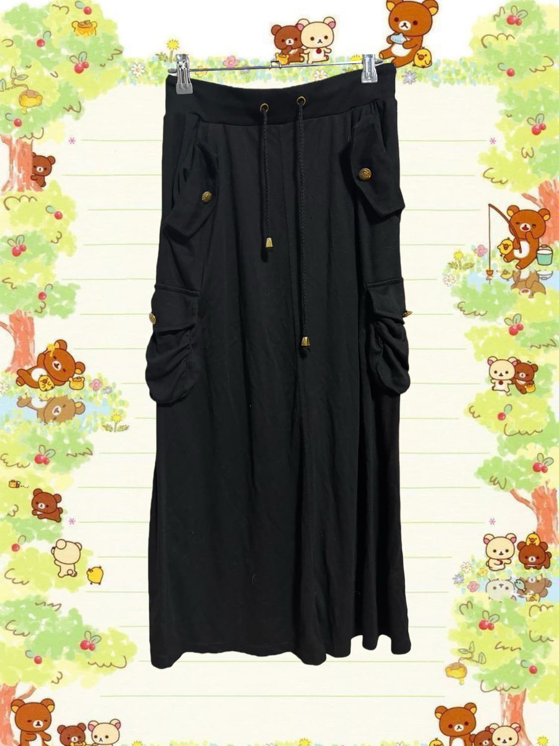 빈티지 카고 셔링 롱스커트 상품이미지1