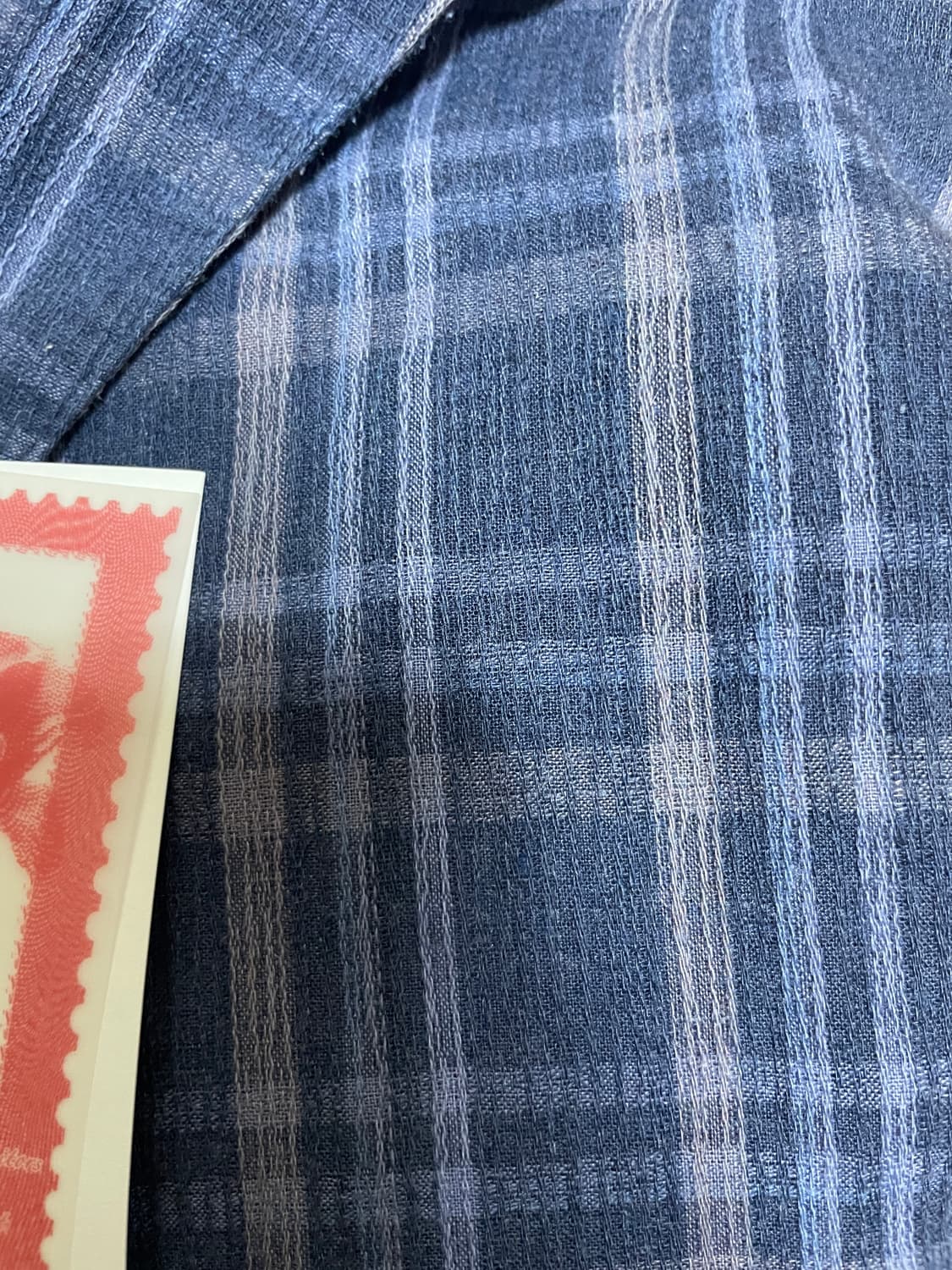 르아브 르아브 다이드 스트라이프 체크 셔츠 블루 L 상품이미지5