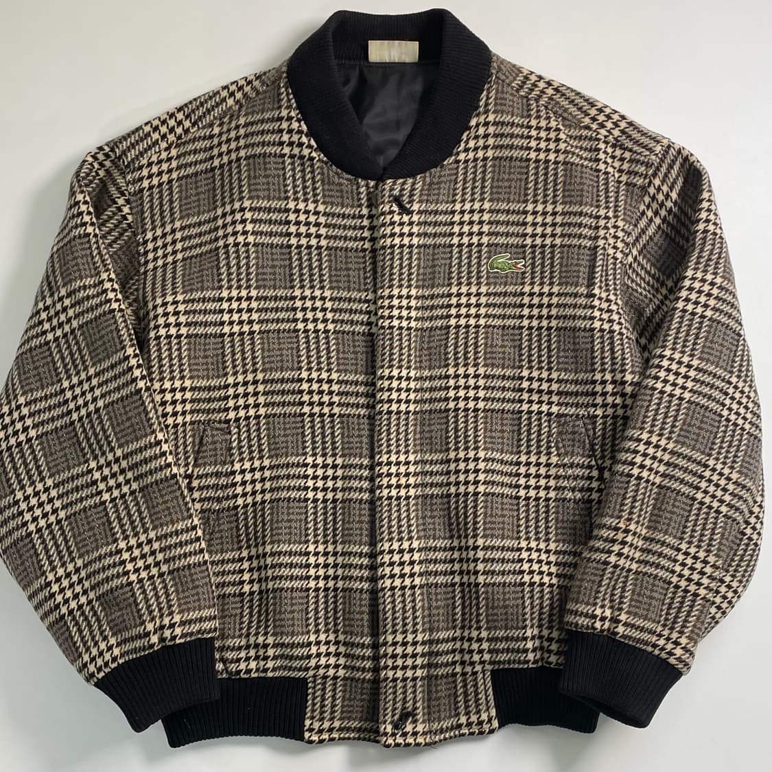 라코스테 하운드체크 울 블루종 자켓 상품이미지1