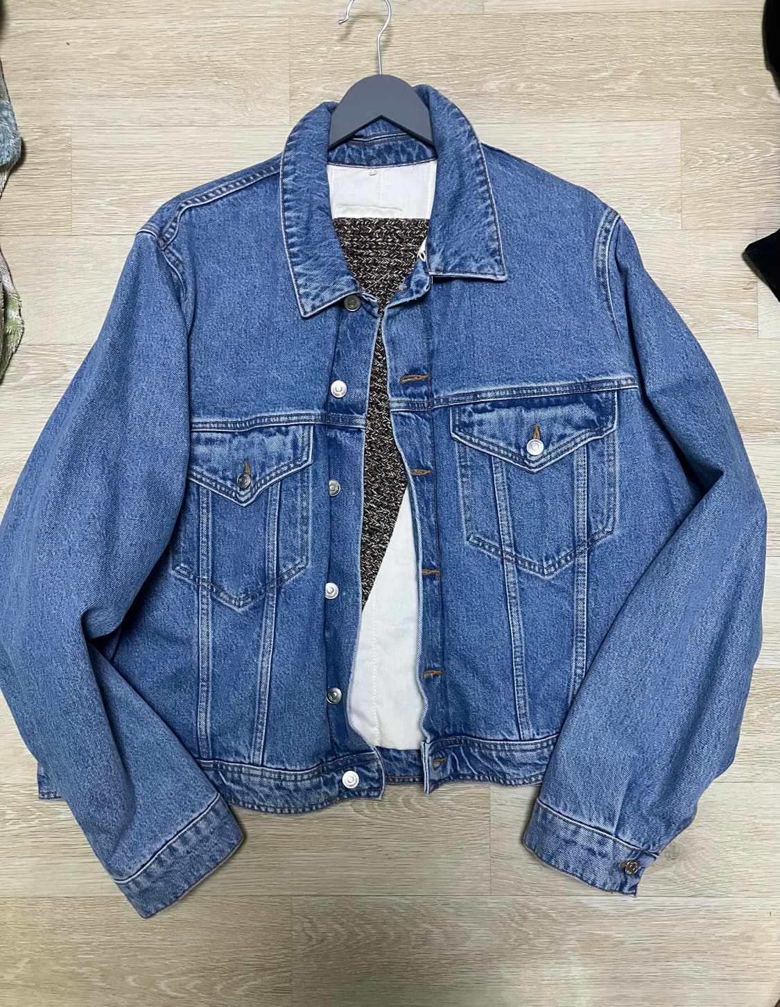 ZARA Nanushka 자라 나누시카 카라 데님 자켓(XL) 상품이미지2