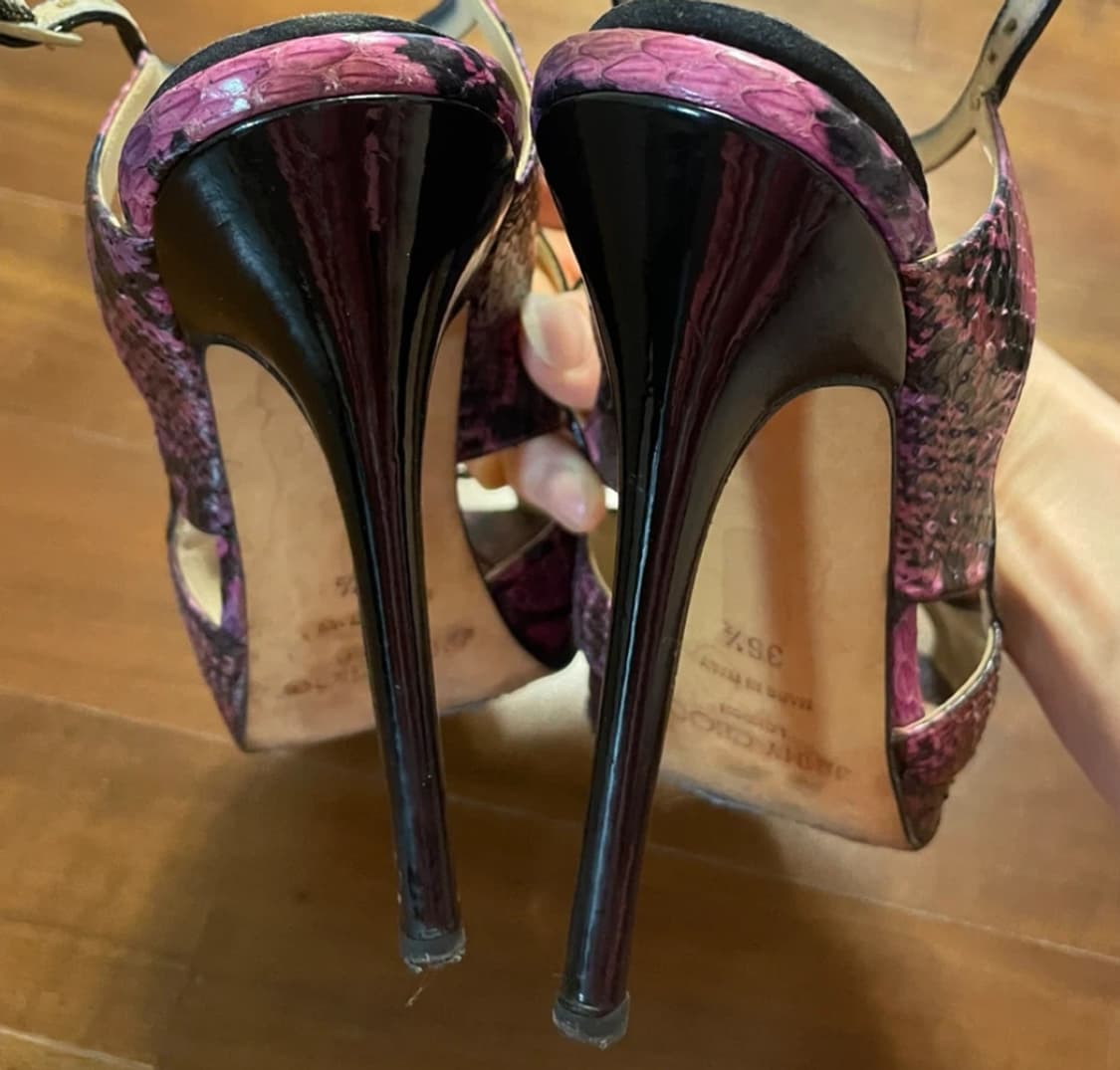 지미추 Jimmy Choo 핑크 퍼플 스네이크 하이힐 상품이미지6