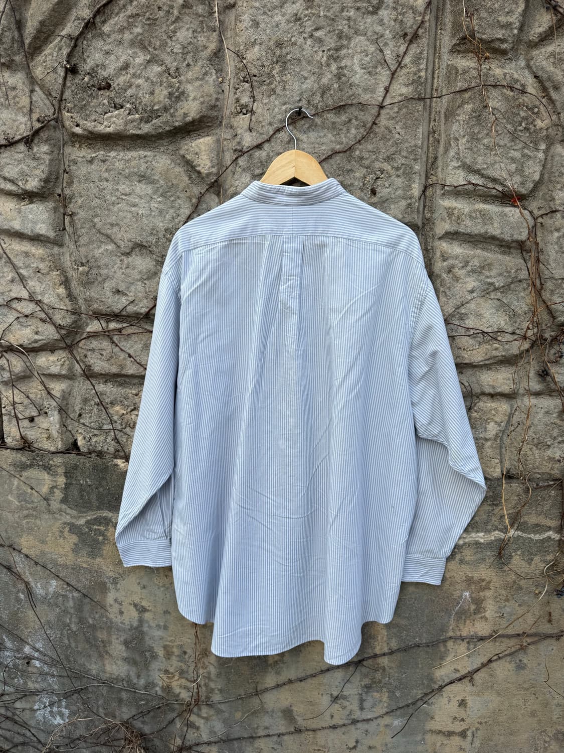 90s 폴로 랄프로렌 빈티지 하늘색 스트라이프 셔츠 빅사이즈 상품이미지2