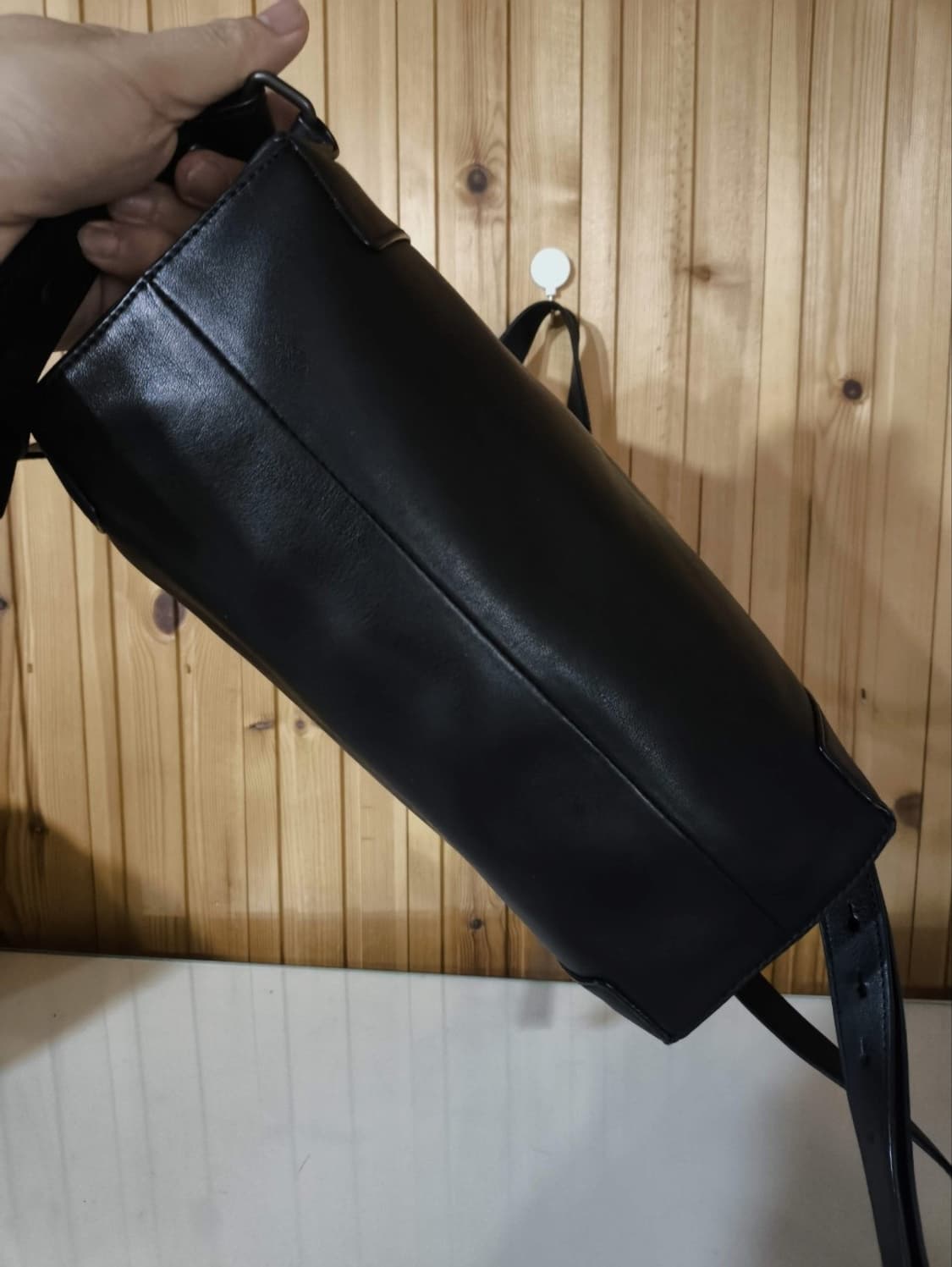 만다리나덕 블랙 가죽 백팩 가방 상품이미지6