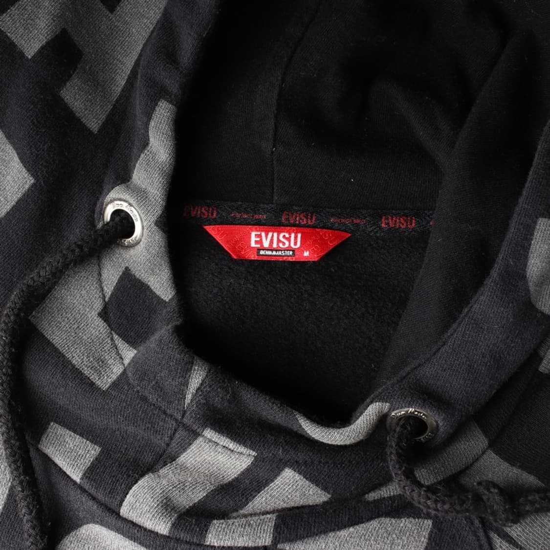 EVISU 블랙 로고 패턴 후드티 M 상품이미지6