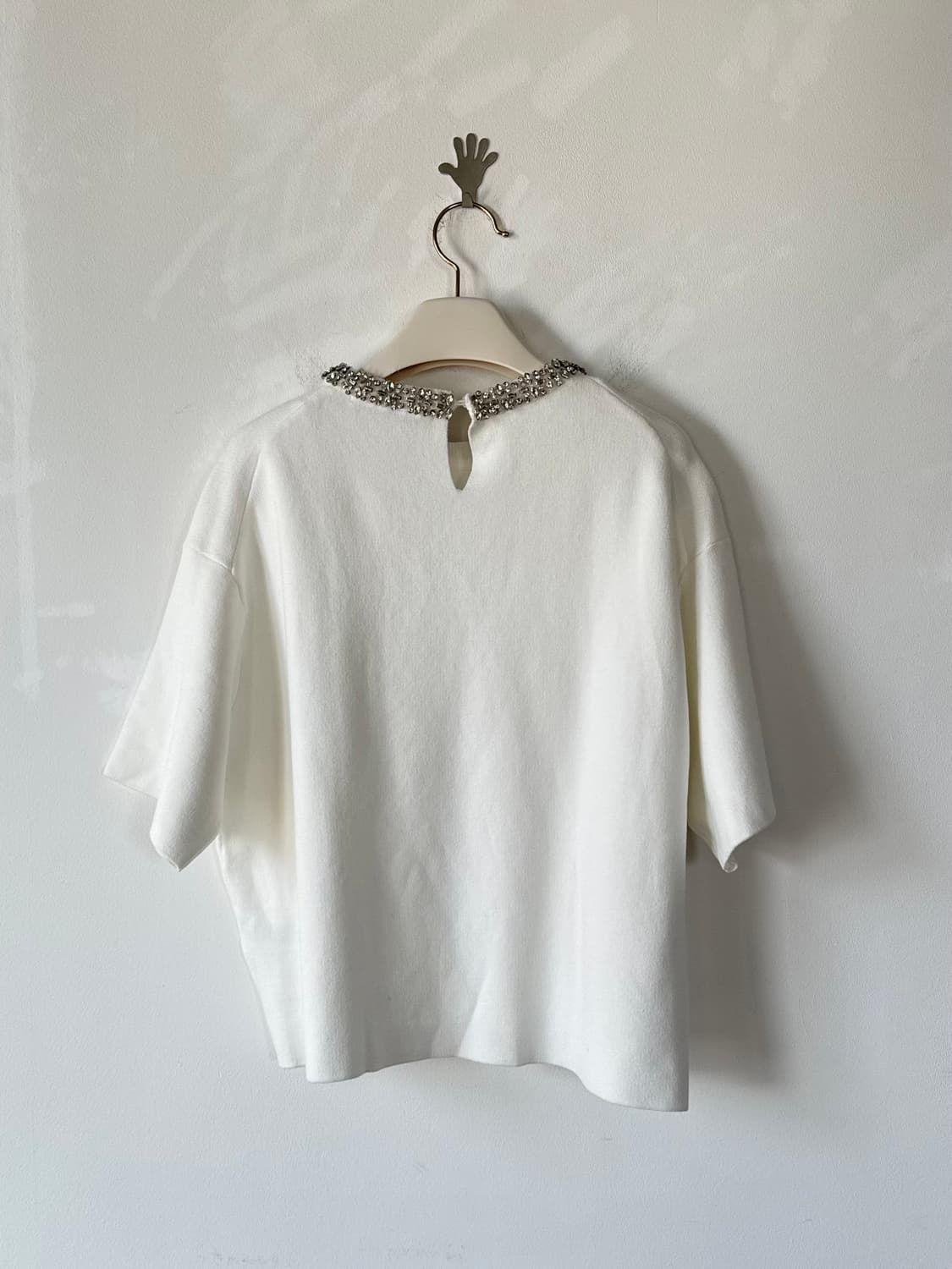 ZARA 자라 큐빅장식 반팔 니트 M 상품이미지5