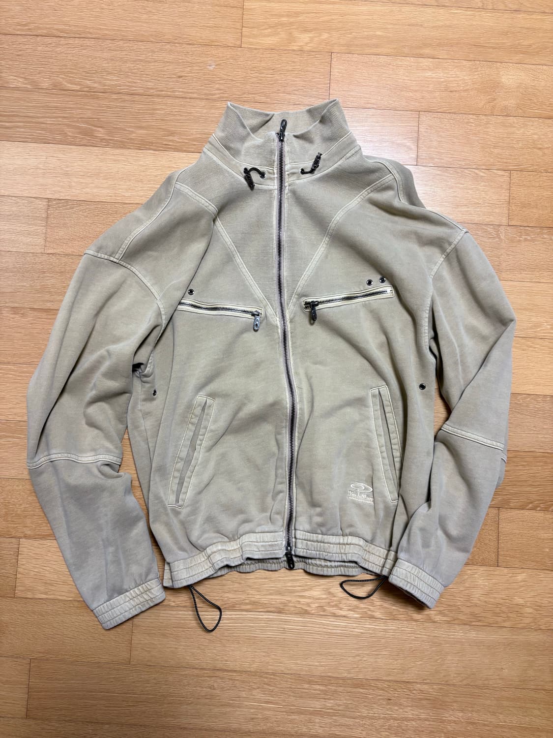 트래블 브이라인 립 피그먼트 집업 자켓 허니콤 베이지 상품이미지2