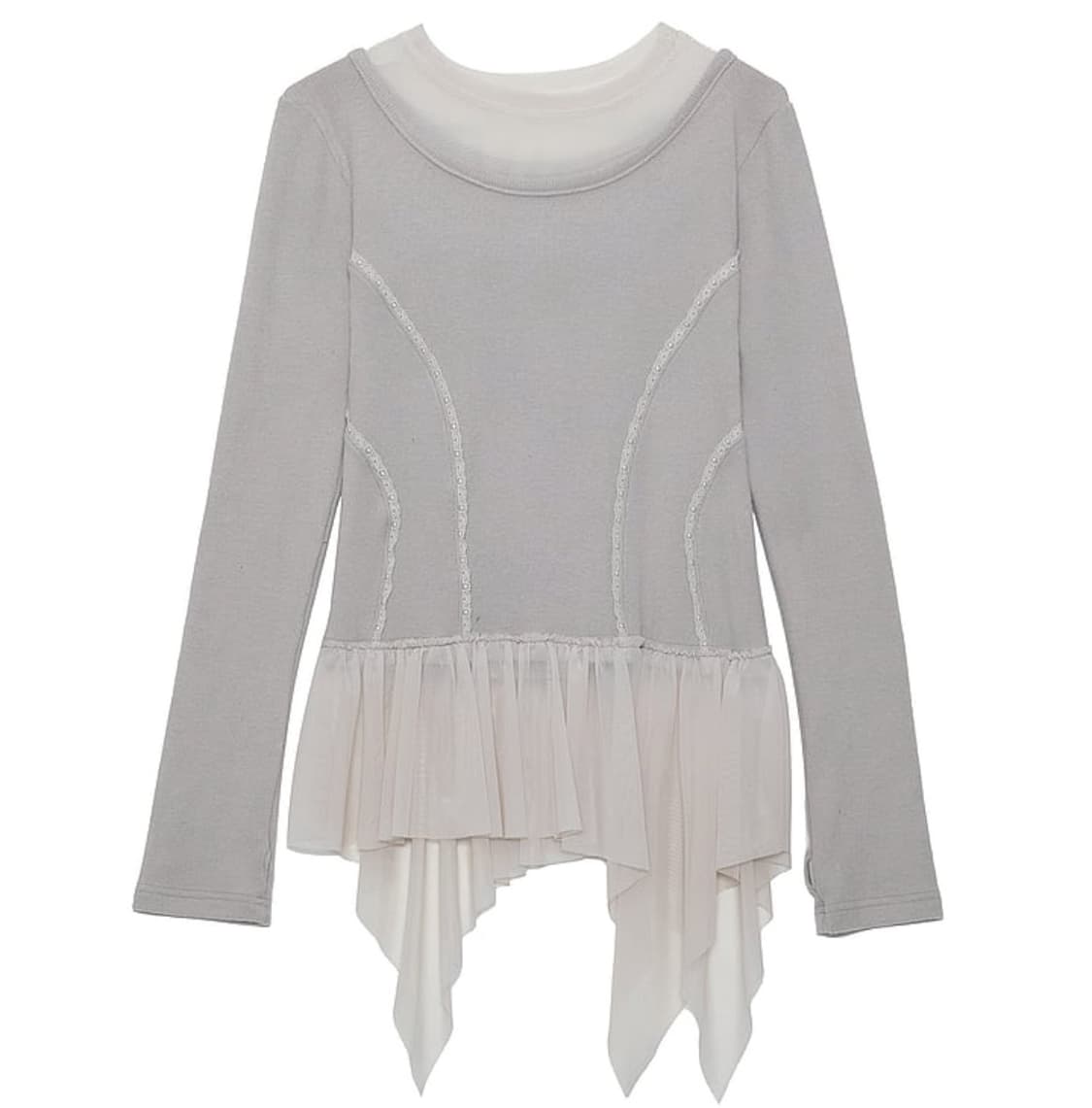 LAYERED LACE FRILL LONG SLEEVE 상품이미지1