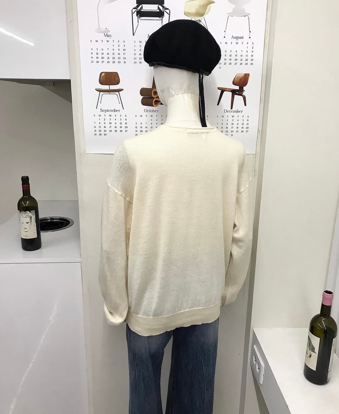 입생로랑 로고 아이보리 가디건 상품이미지8