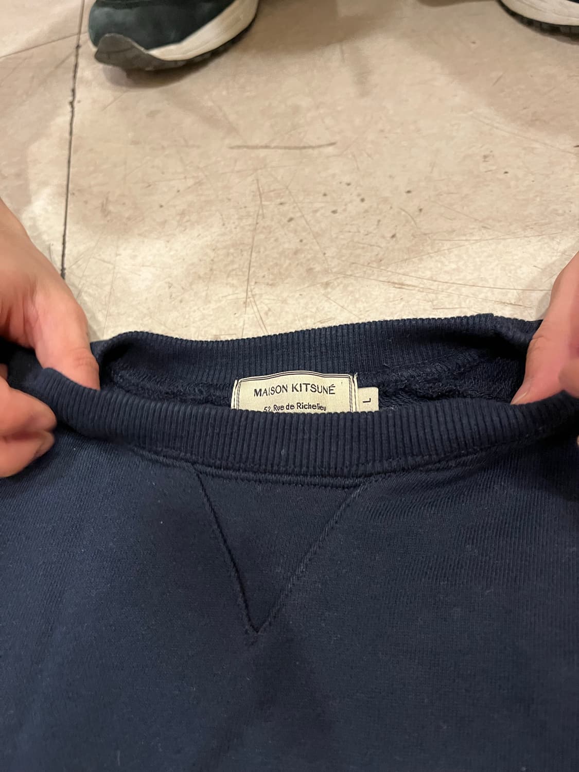 메종키츠네 맨투맨 네이비색 팔아용 상품이미지4