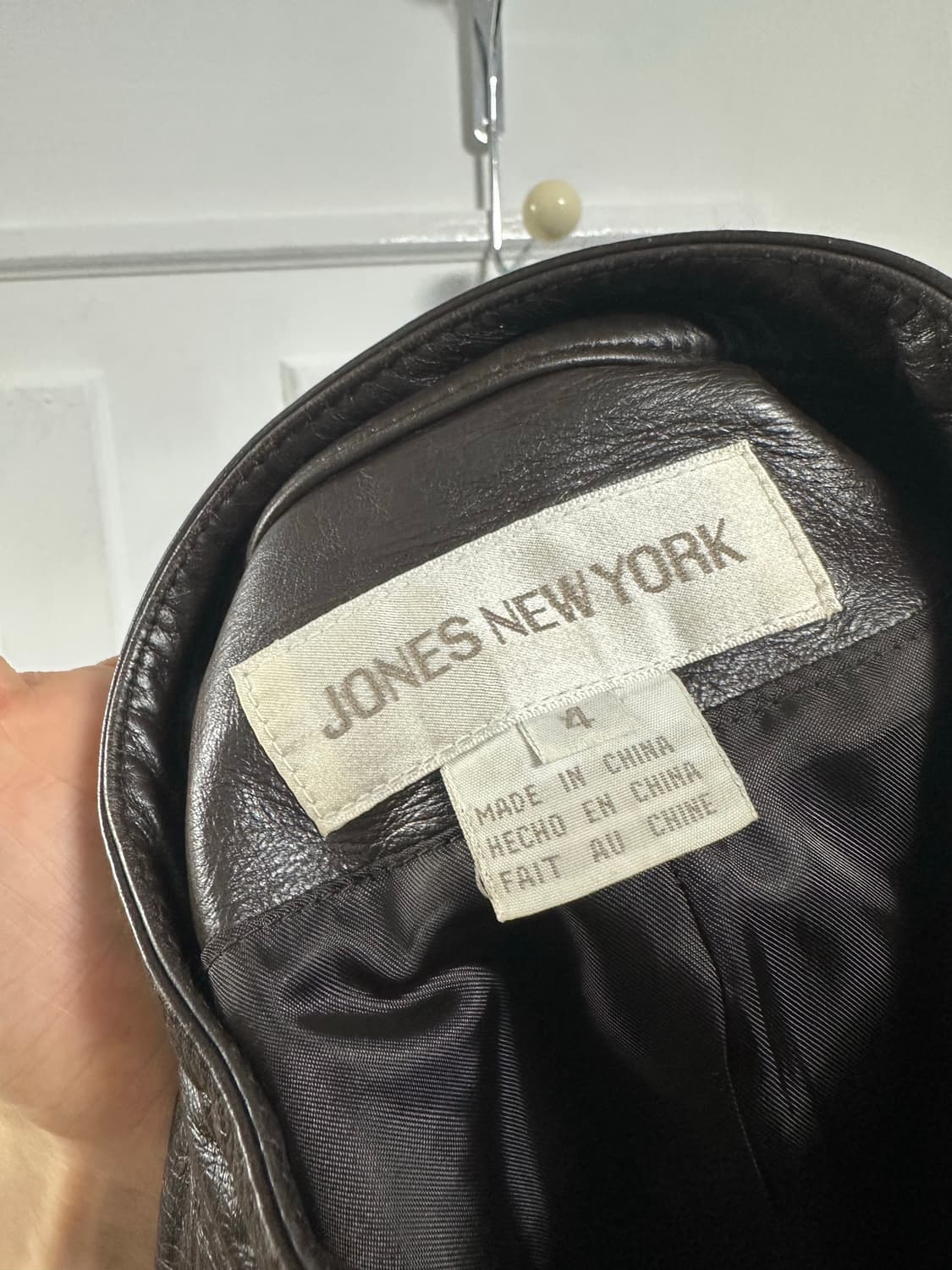 존스뉴욕 메리노울 레더 자켓 상품이미지3