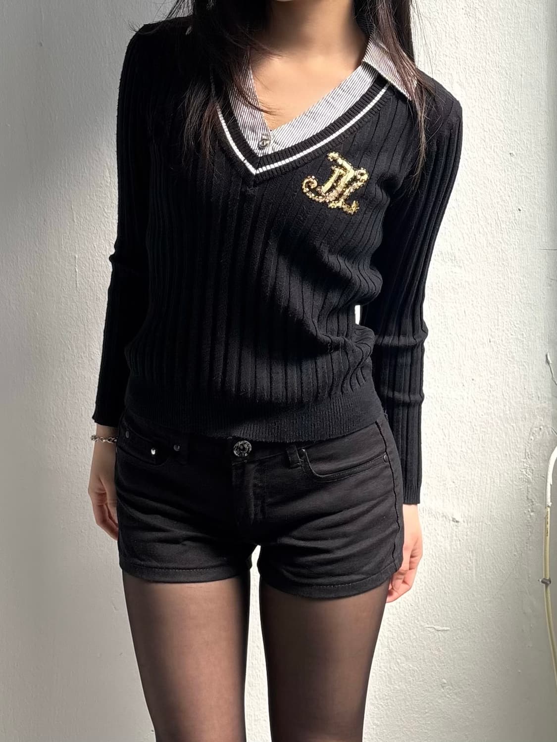 Vintage Collar Layered Knit  상품이미지3