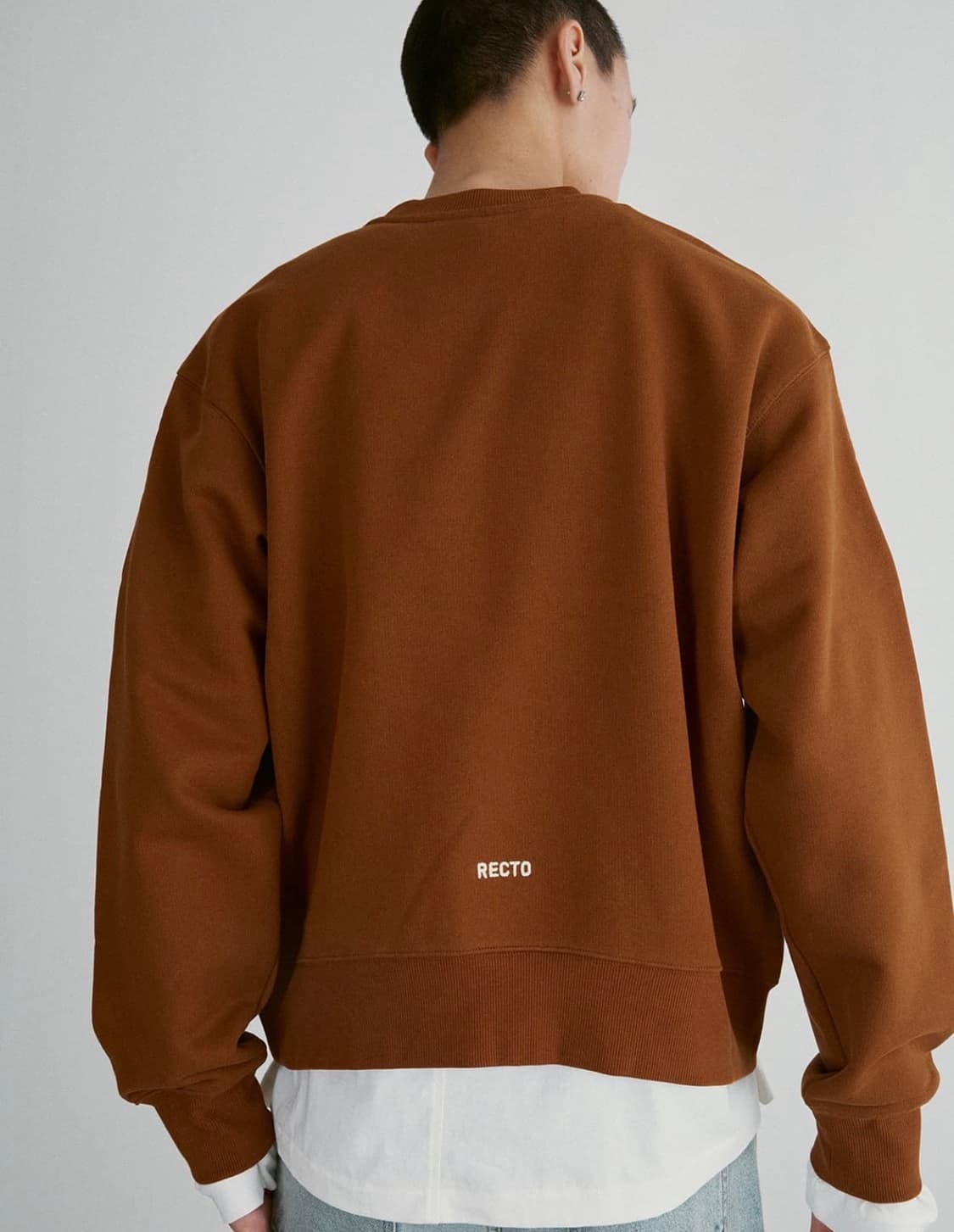 [새상품]렉토 24F/W 리크리에이션 스웨트셔츠 맨투맨 브라운 상품이미지4